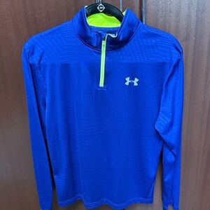 Under Armour Royal Blue Pullover with Neon Yellow Accent YXL